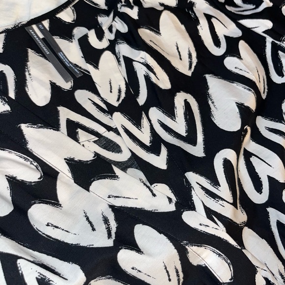 By Anthropologie The Somerset Maxi Dress Black and White Hearts XLP - Picture 3 of 5